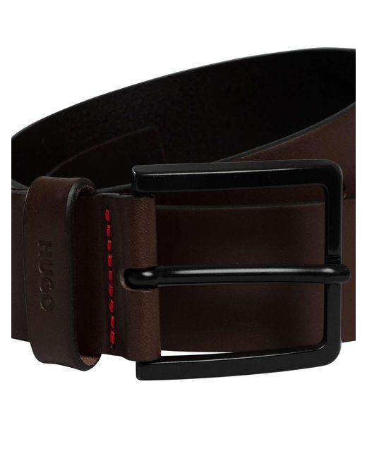 HUGO Black Gionio Leather Belt for men