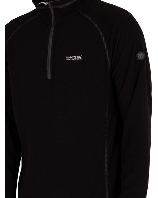 Regatta Black Montes Lightweight Half Zip Mini Stripe Sweatshirt for men