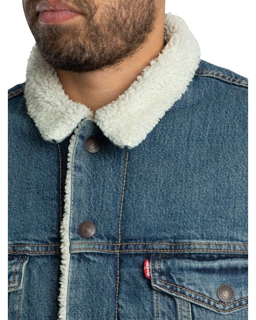 Levi's Blue Type 3 Sherpa Trucker Jacket for men