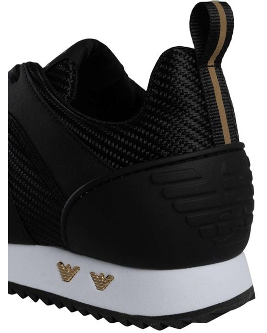 EA7 Black Carbon Mesh Logo Trainers for men