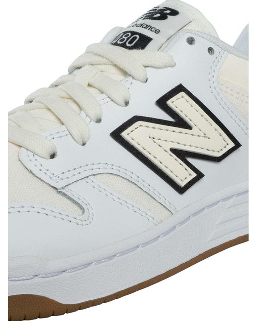 New Balance White 480p Leather Trainers for men