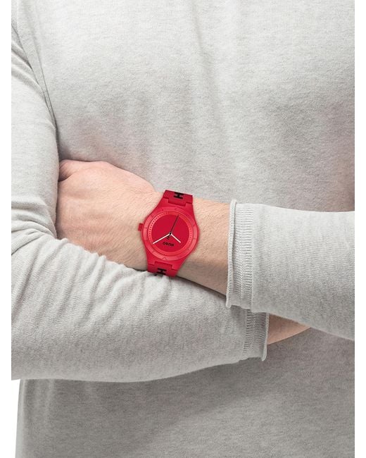 HUGO Red Lit For Him Silicone Watch for men
