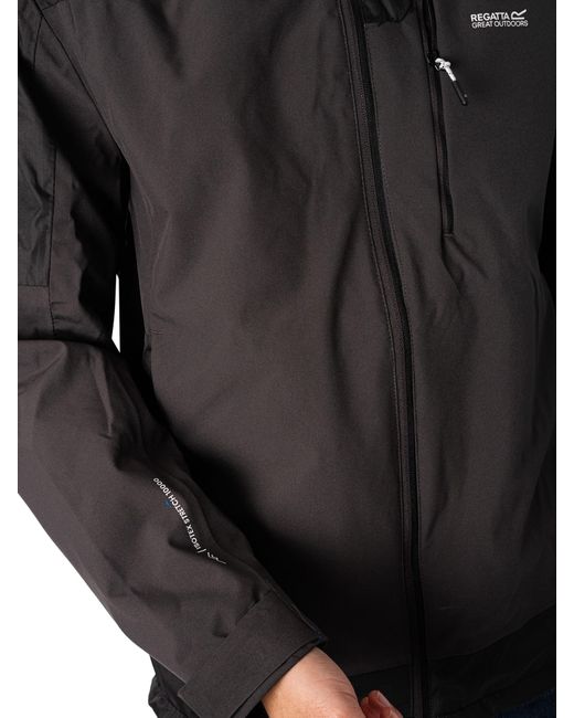 Regatta Black Highton Stretch Iii Waterproof Jacket for men