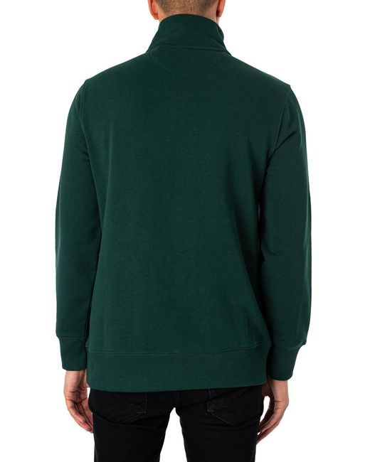 Gant Green Regular Shield Half Zip Sweatshirt for men