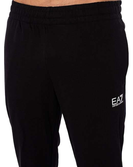 EA7 Black Zip Hooded Tracksuit for men