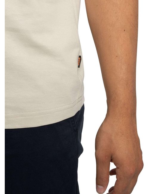 Boss White Logo Tape Graphic T-shirt for men