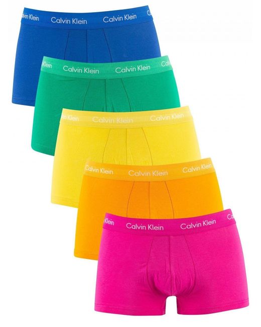 Calvin Klein Multicolor Pride Colours 5 Pack Low Rise Trunks for men