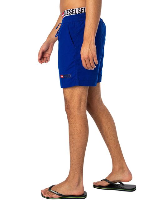 DIESEL Blue Visper Double Waistband Swim Shorts for men