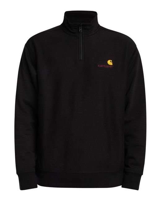Carhartt Black Half Zip American Script Zip Sweatshirt for men