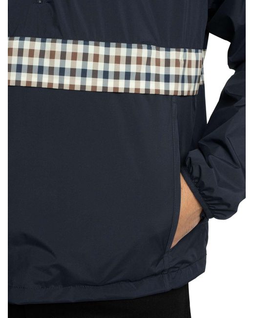 Aquascutum Blue Colour Block Badge Jacket for men