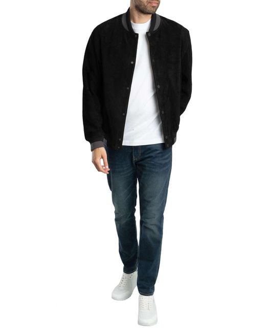 HUGO Black Ledam Suede Bomber Jacket for men