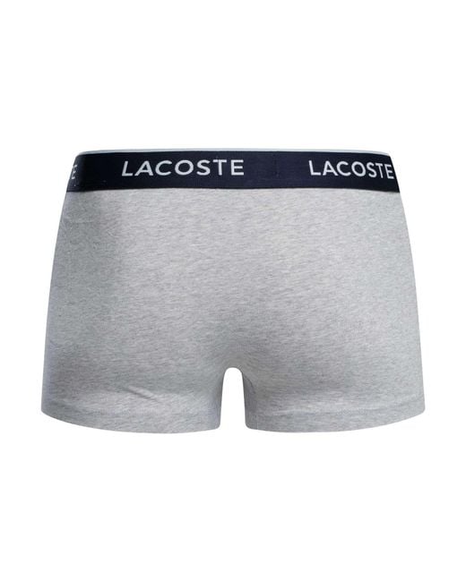 Lacoste Blue 3 Pack Cotton Stretch Trunks for men
