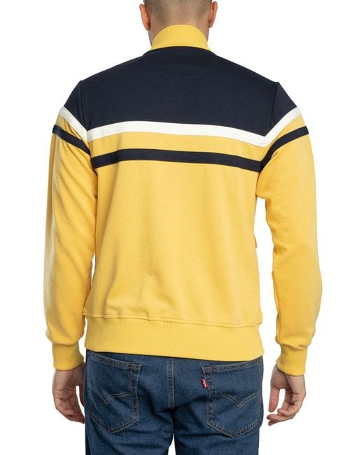 Trojan Blue Panel Stripe Track Jacket for men