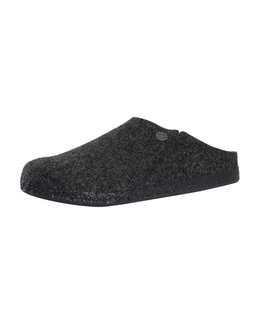Birkenstock Black Zermatt Rivet Wool Felt Slippers for men