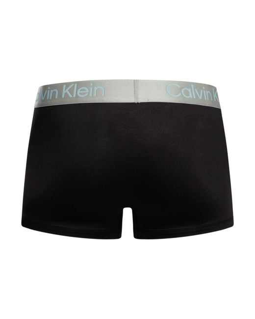 Calvin Klein Black 3 Pack Brushed Microfiber Trunks for men