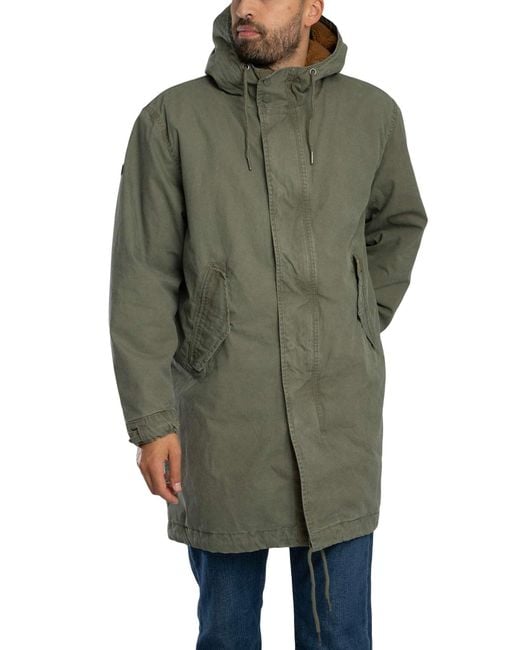 Superdry Green Military Parka Jacket for men