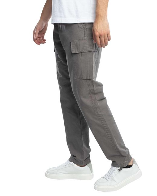 Jack & Jones Gray Kane Barkley Cargo Trousers for men