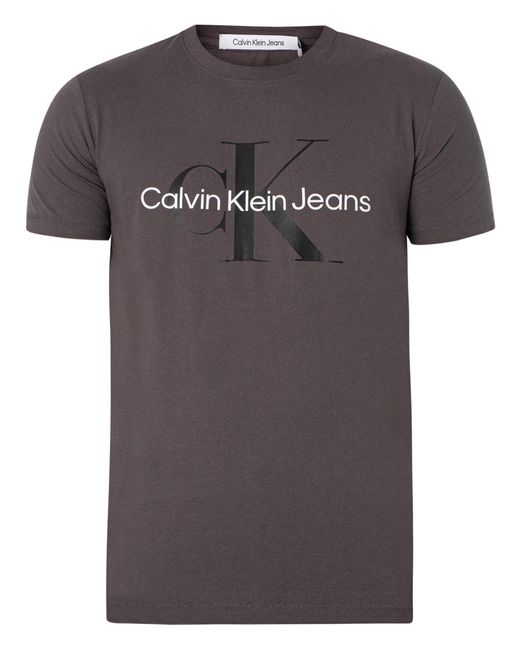 Calvin Klein Gray Seasonal Monologo T-shirt for men