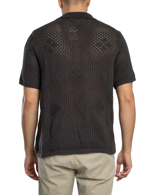 Levi's Black Camp Knitted Short Sleeved Shirt for men