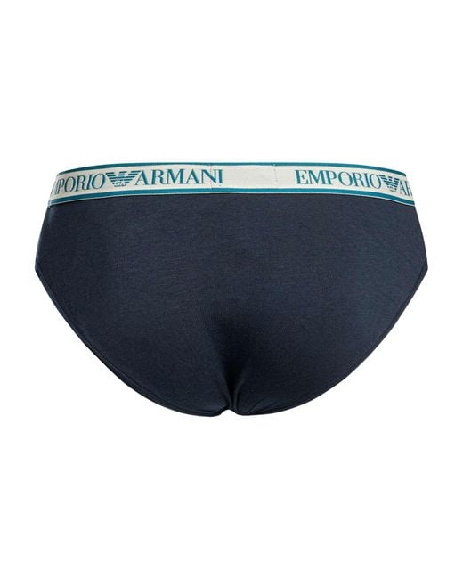 Emporio Armani Blue 3 Pack Cotton Stretch Briefs for men