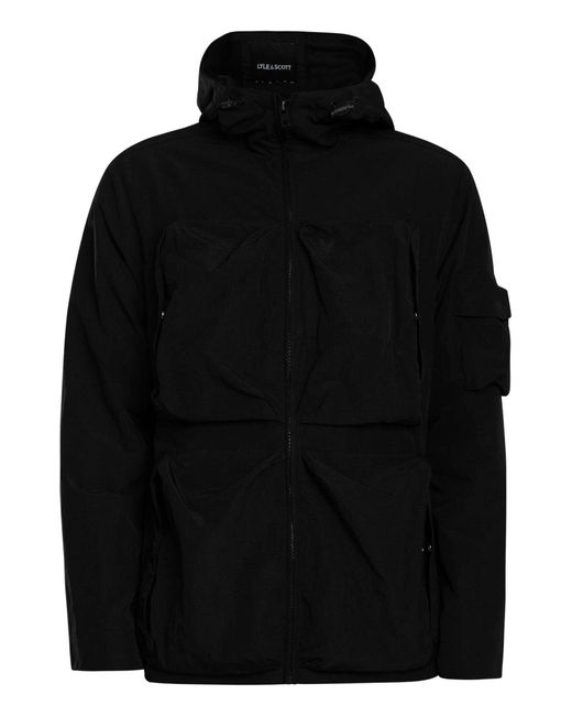 Lyle & Scott Black Lightweight Ripstop Windcheater Jacket for men