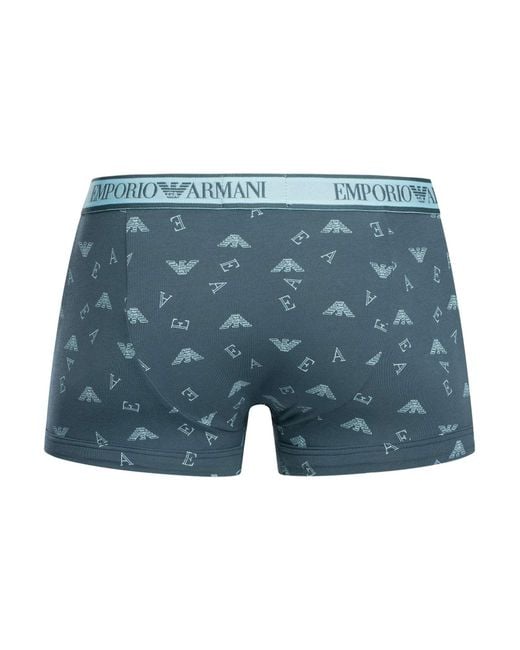 Emporio Armani Blue 3 Pack Trunks for men