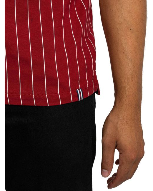 Fila Red Bb1 Classic Vintage Striped Polo Shirt for men