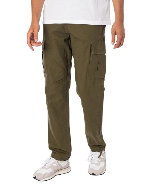 Jack & Jones Green Kane Barkley Loose Cargo Trousers for men