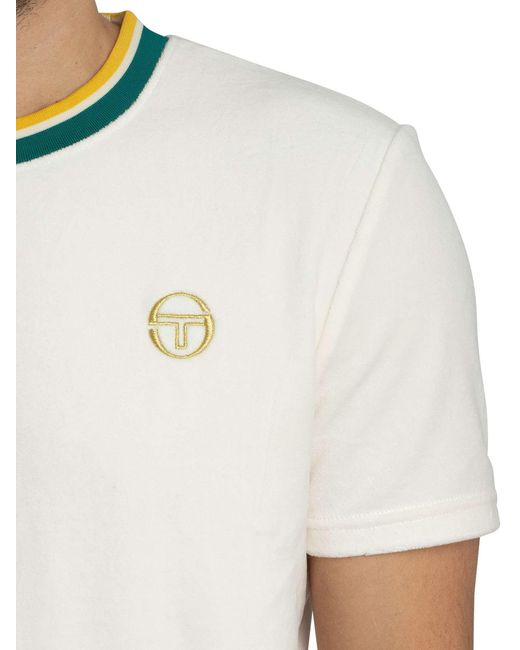 Sergio Tacchini White Monte Velour T-shirt for men