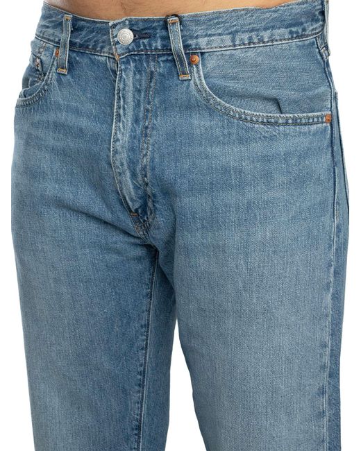 Levi's Blue 555 Relaxed Straight Jeans for men