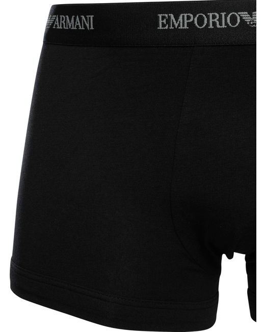 Emporio Armani Black 3 Pack Trunks for men