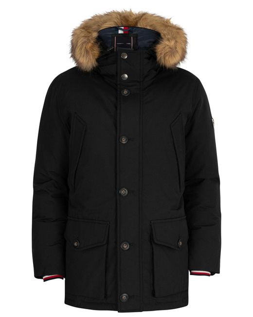 Tommy Hilfiger Hampton Down Parka Jacket in Black for Men | Lyst Canada