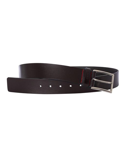 HUGO Black Giaspo Leather Belt for men