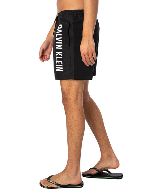 Calvin Klein Black Medium Drawstring Swim Shorts for men