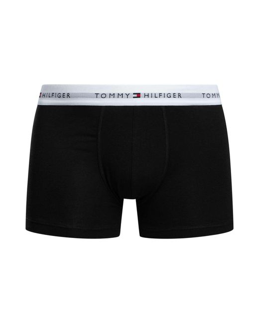 Tommy Hilfiger Black 3 Pack Signature Cotton Essentials Trunks for men