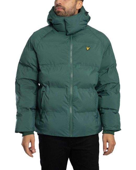 Lyle & Scott Green Welded Puffer Jacket for men