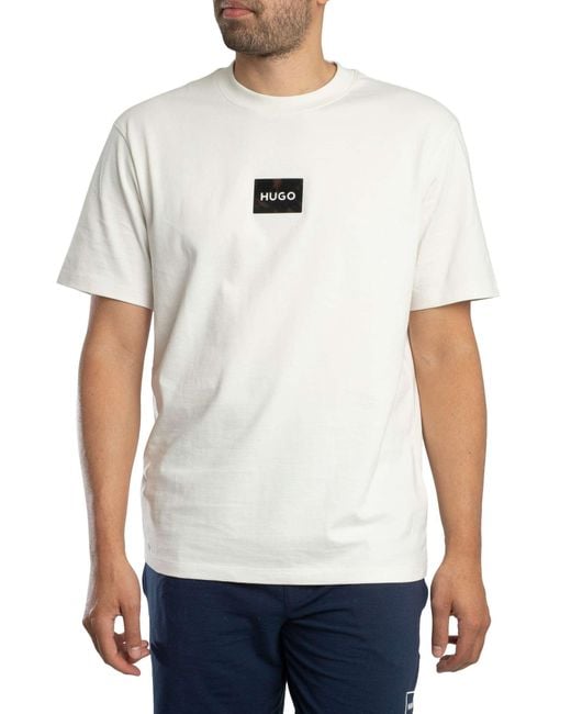 HUGO White Dumeon Logo T-shirt for men