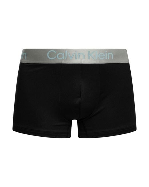 Calvin Klein Black 3 Pack Brushed Microfiber Trunks for men