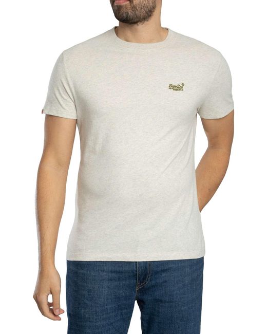 Superdry White Essential Logo Emb T-shirt for men