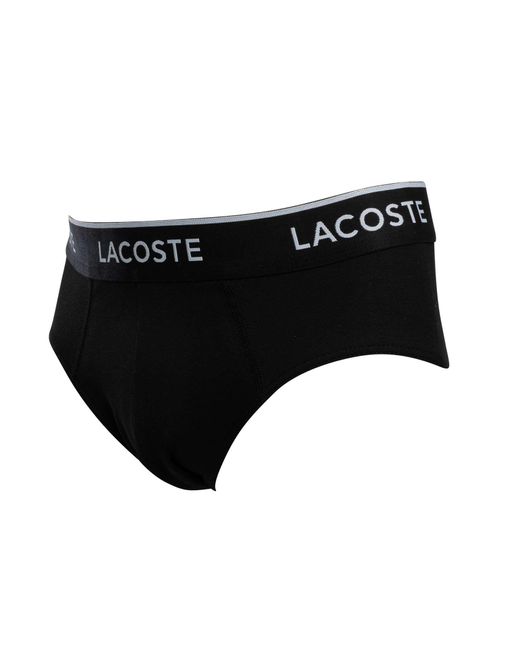 Lacoste Black 3 Pack Cotton Stretch Briefs for men