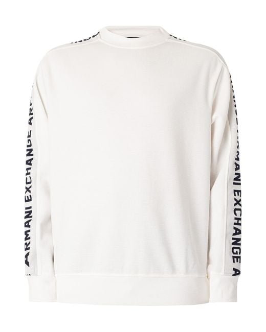 Armani Exchange White Sleeve Logo Sweatshirt for men