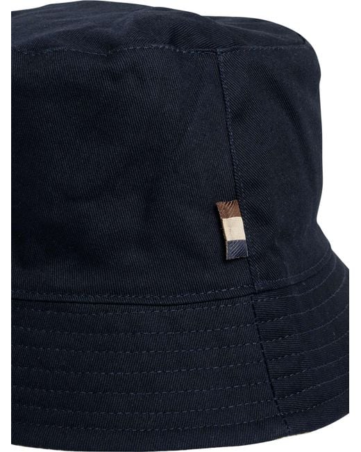 Aquascutum Blue Reversible Cotton Bucket Hat for men