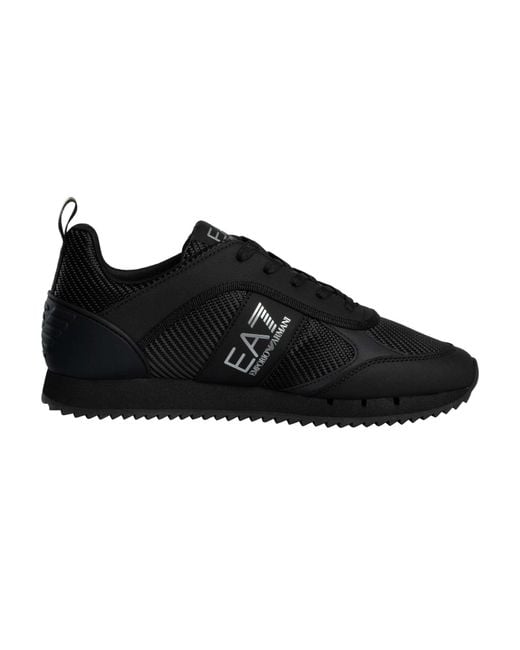 EA7 Black Carbon Mesh Logo Trainers for men