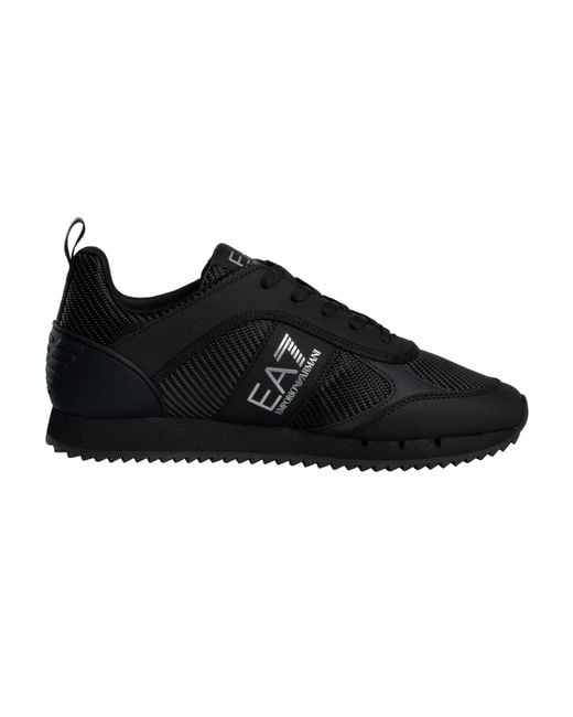 EA7 Black Carbon Mesh Logo Trainers for men