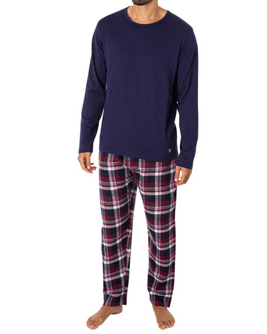 Lyle & Scott Blue Quentin Longsleeved Pyjama Set for men