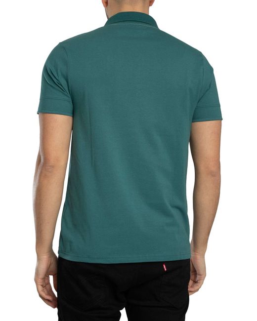 Fila Green Pierro Cut & Sew Zip Polo Shirt for men