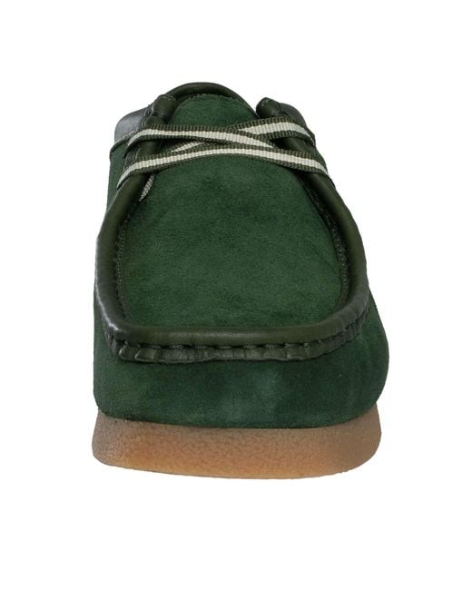 Clarks Green Wallabee Evo Suede Shoes for men