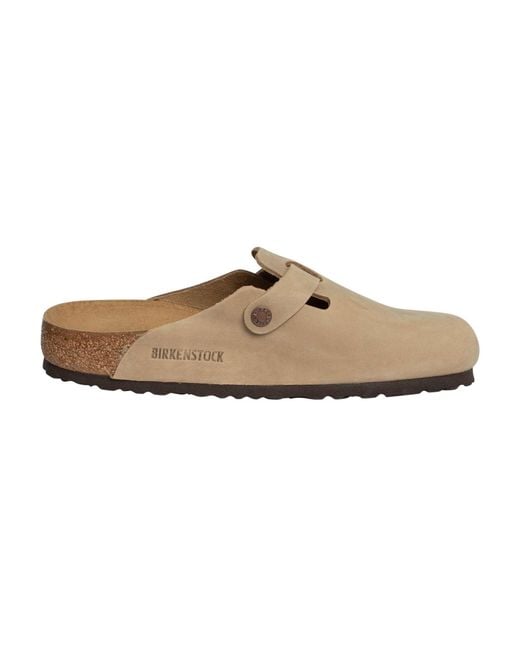 Birkenstock Brown Boston Leather Clogs for men