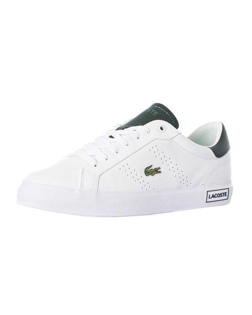 Lacoste White Powercourt 2.0 123 Sma Leather Trainers for men