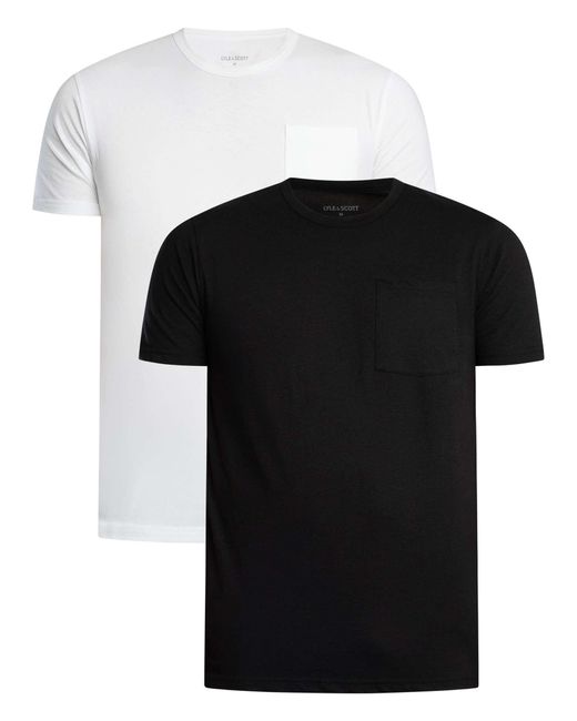 Lyle & Scott Black Basic 2 Pack Pocket T-shirt for men